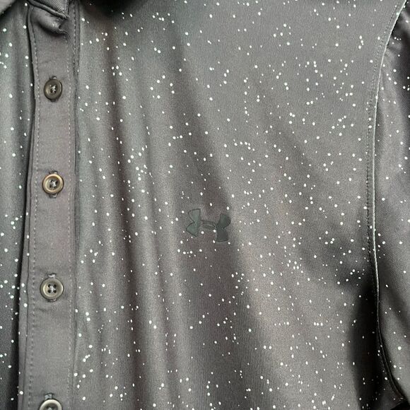 3 for $30! Under armour grey & blue dotted polo shirt - Picture 7 of 8